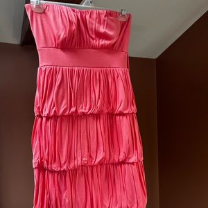 Coral short strapless dress